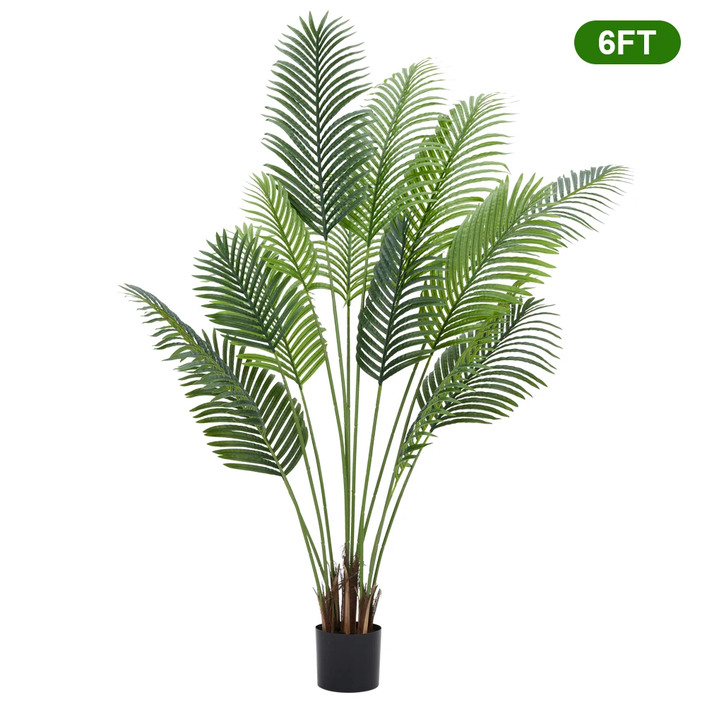 

180cm Artificial Palm Tree Tall Fake Tropical Palm Tree Faux Plants in Pot for Indoor Outdoor Modern Home Office Corner Decor