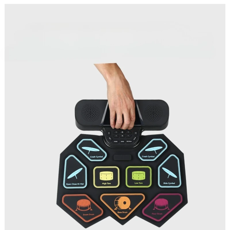 

Portable folding hand roll electronic drum kit jazz drum beginner outdoor dd entry home children's musical instrument electric