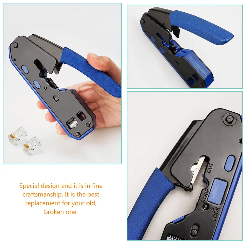 Wire Stripper Cat6a Cat6 Electrical Tool Cable Cutting Crimping Pliers Telephone Network Crimping Wire Cutter Electrical