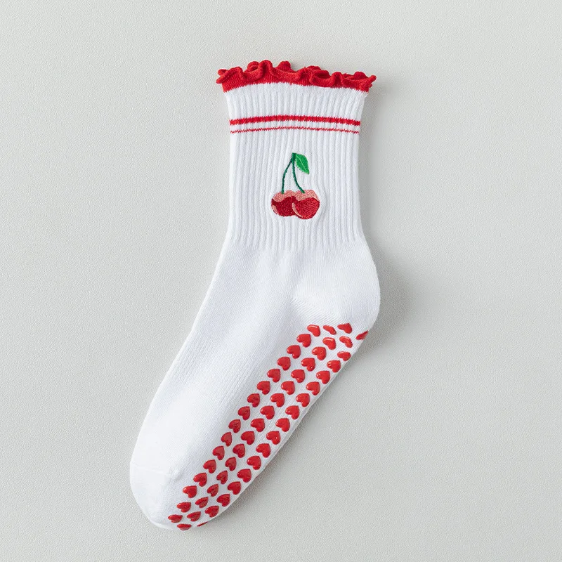1 pairs Cross-Border Professional Yoga Socks,  Cotton Strapping Silicone Anti-Slip Pilates Fitness Dance Floor Socks view 6