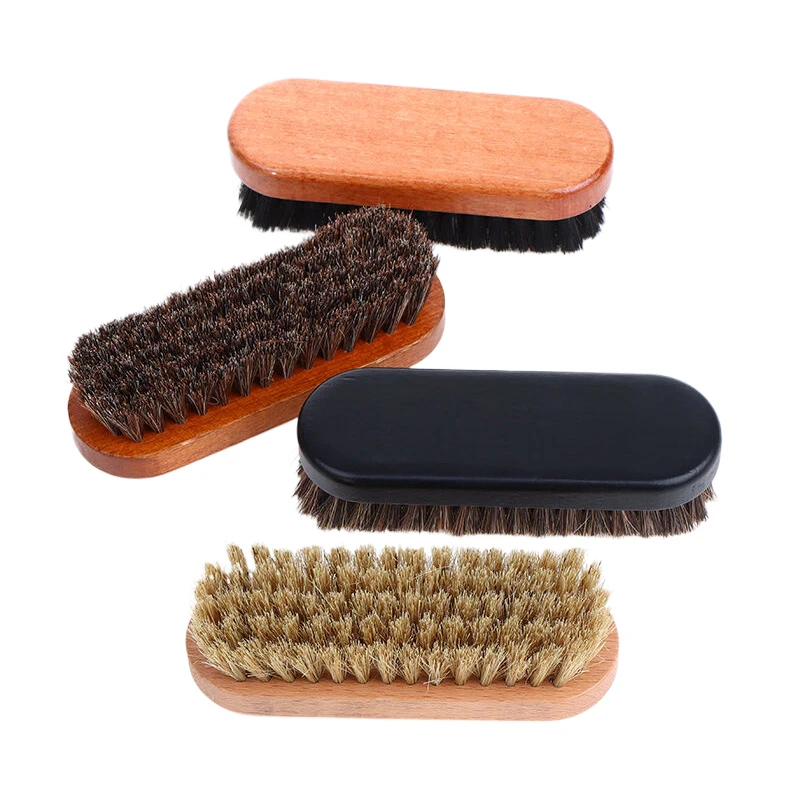 1PCS Handle Dashboard Details Polishing And Cleaning Brush Horse Hair Wood Brush Leather Shoe Care And Cleaning Shoe Brush