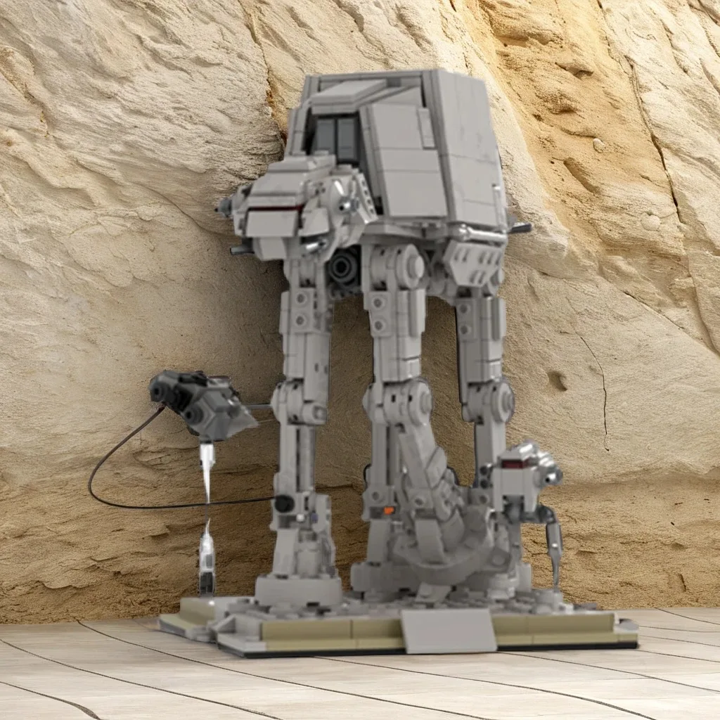 

821 шт. MOC Star Batter Hoth AT-AT Attack Малый размер Сцена Классическое боевое восстановление Научная модель DIY Строительные блоки Игрушка в подарок