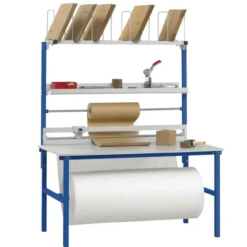 

Warehouse Pack Station Ecommerce Packing Table Packing Bench With Packaging Bubble RollHOT SALES