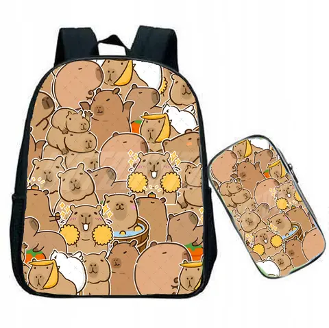 Capybara Anime School Backpack for Kids Kawaii Animal Mochilas Boys 12 Inch Bookbag Waterproof Rucksack 3D Zipper Bagpack Bags Best5 Capybara Anime School Backpack for Kids Kawaii Animal Mochilas Boys 12 Inch Bookbag Waterproof Rucksack 3D Zipper Bagpack Bags Best5