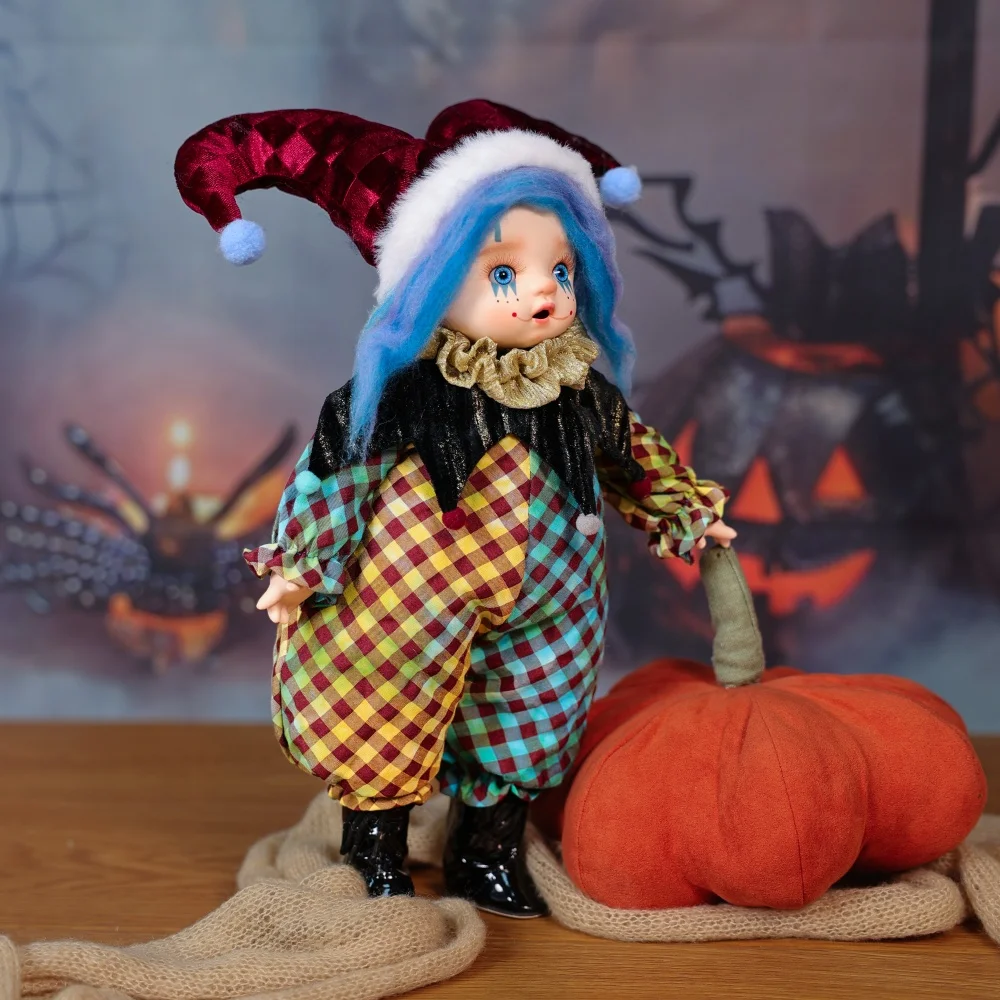 ตุ๊กตาพอร์ซเลนเหมือนจริง Cloveray ขนาด 14 นิ้ว ตุ๊กตาตัวตลกเซรามิกน่ารัก ตุ๊กตาเซรามิกคุณภาพสูง งานศิลปะสะสม