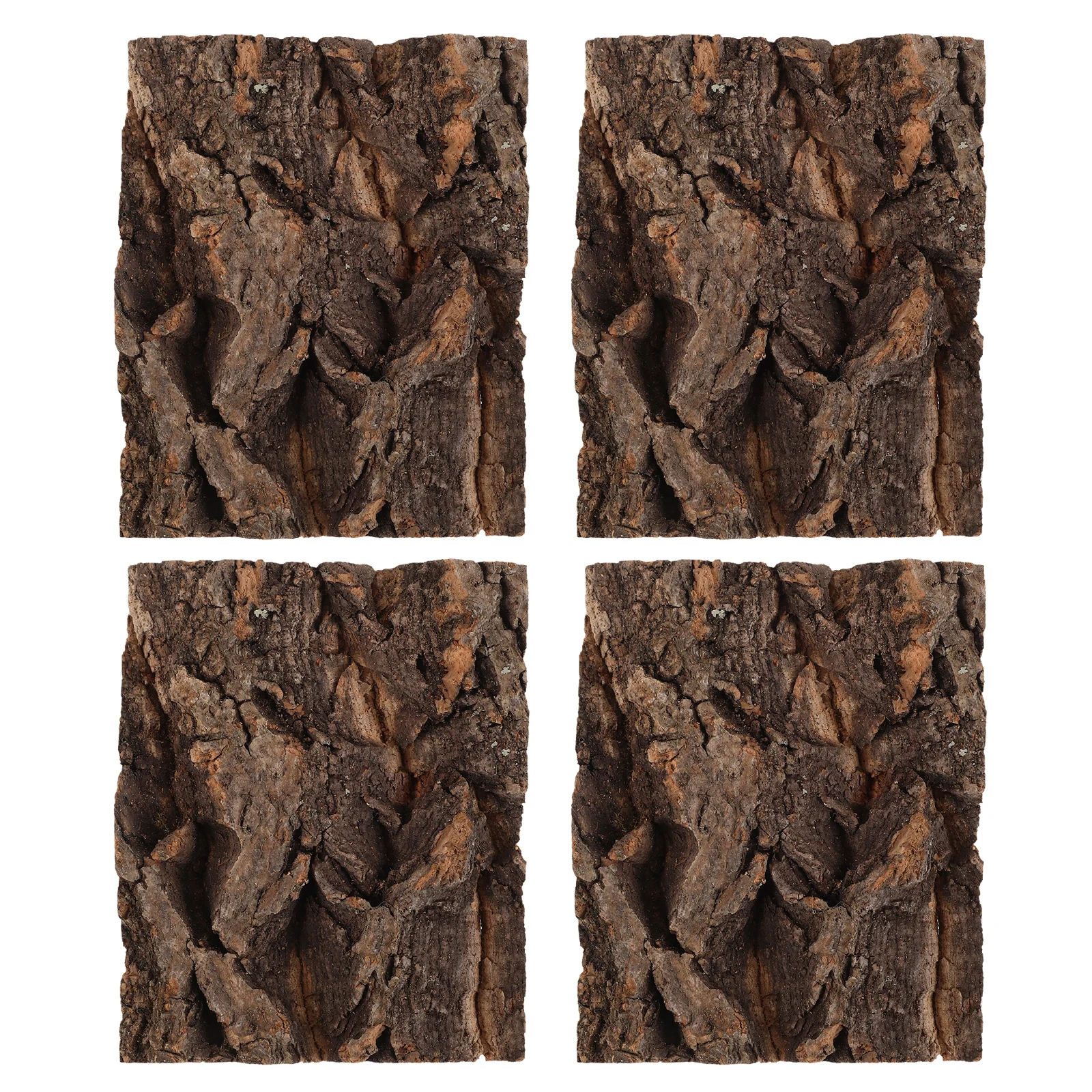 

4Pcs Reptile Terrarium Decor Basking Platform with Realistic Tree Bark Design Climbing Hideout for Amphibians Lizard Tank