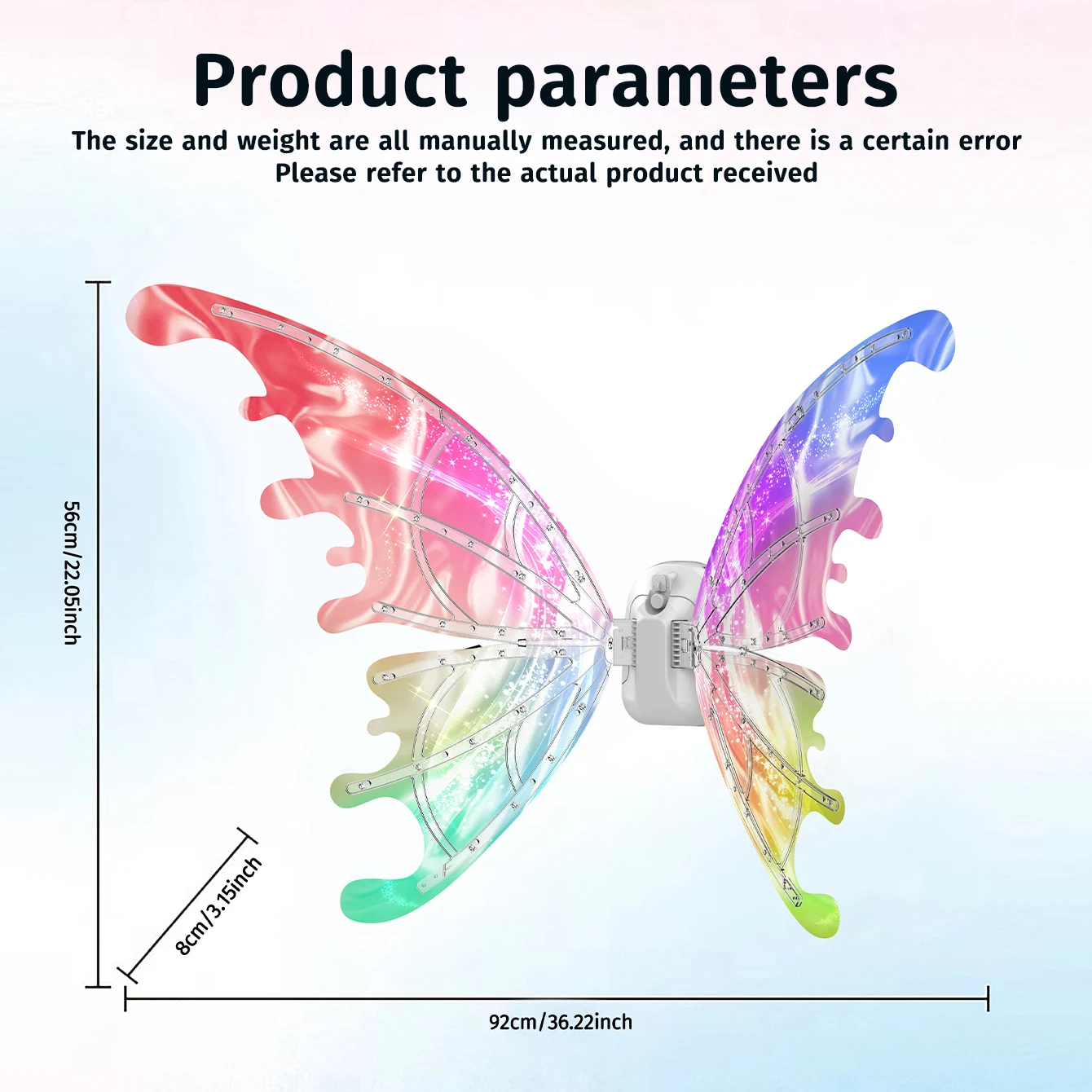 Farfalla luminosa ali elettriche musica ali di fata regalo di oggetti di scena angelo