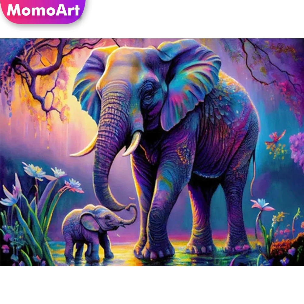 MomoArt, алмазная вышивка, слон, животное, вышивка крестом, искусственная квадратная, круглая MomoArt, алмазная вышивка, слон, животное, вышивка крестом, искусственная квадратная, круглая