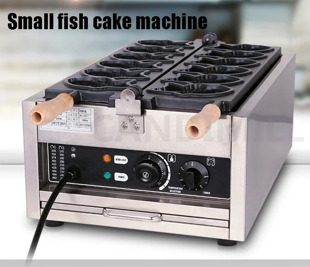 Commercial Taiyaki Fish Waffle Maker 110V/220V Open Mouth Ice Cream Taiyaki Machine Fish Cake Baker