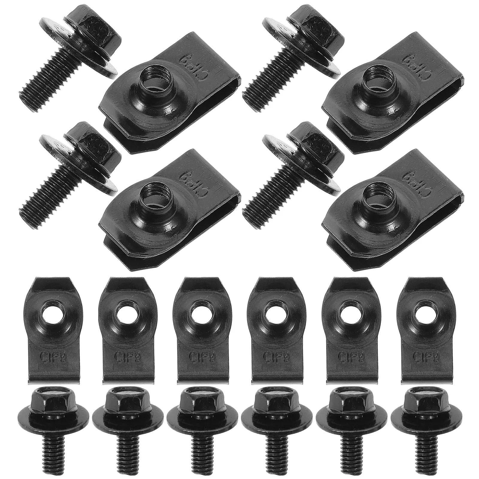 

10 Pairs Bumper Retainer Bolts Clips Car Protective Fixtures Fasteners Iron Body Automotive Parts Wide Compatibility Durability