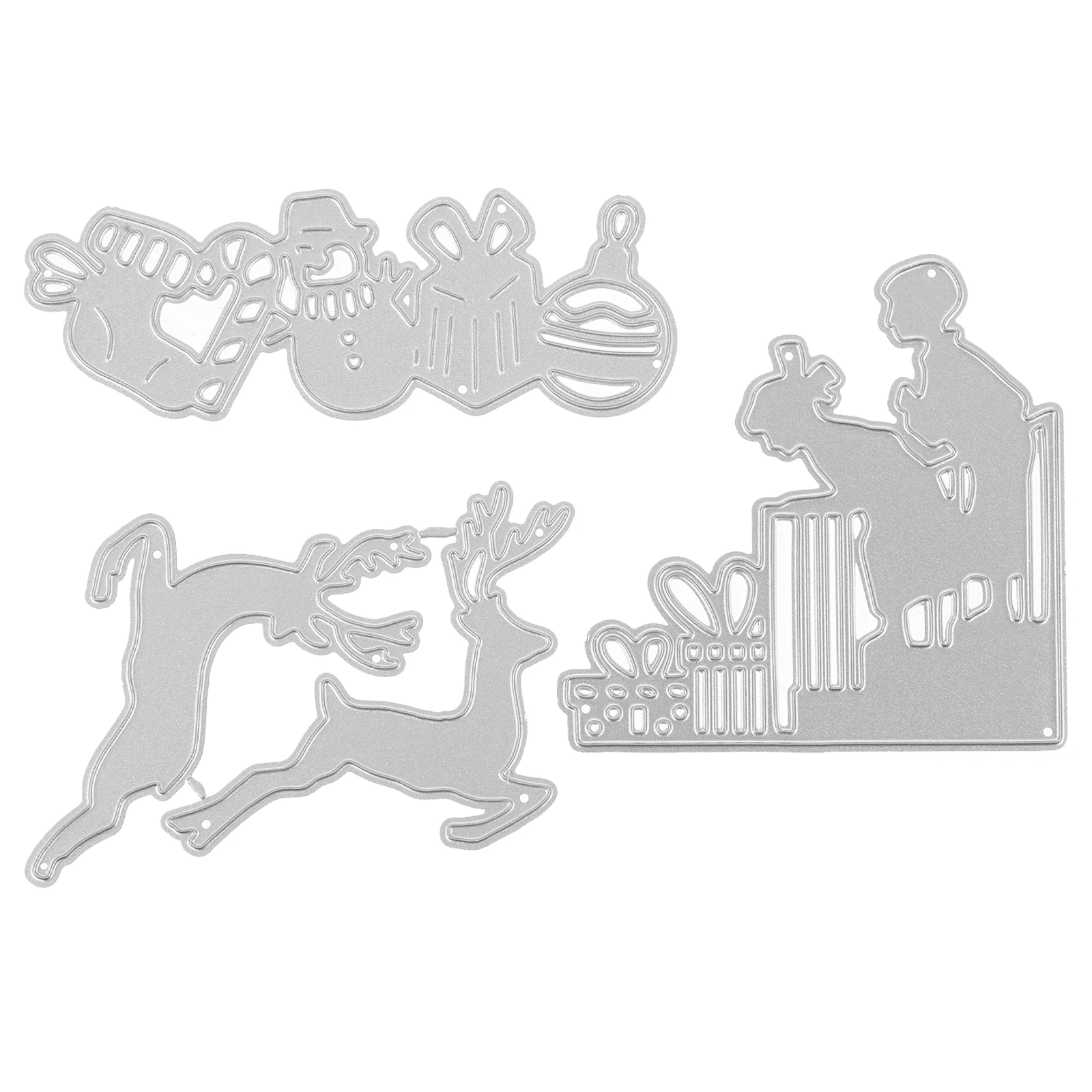 

3pcs Cutting Die For Crafts Scrapbook Diy Mold Christmas Themed Sturdy Carbon Steel Durable Dies Decorative Home Storage Tools