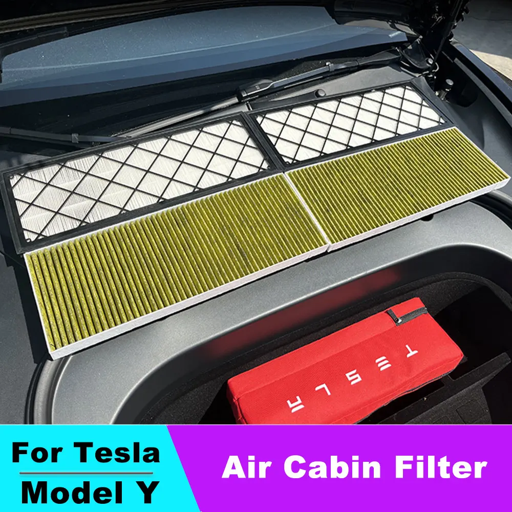 

Car Air Filter Air Cabin Filter with Activated Carbon Replacement for Tesla Model Y 2pcs