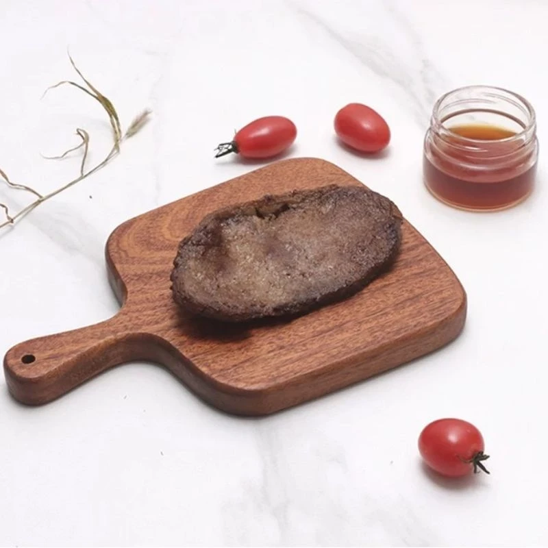 Wooden Tray with Handle Western Handle Pizza Steak Plate Solid Wood Sushi Plate Bread Fruit Tray Plates Tableware