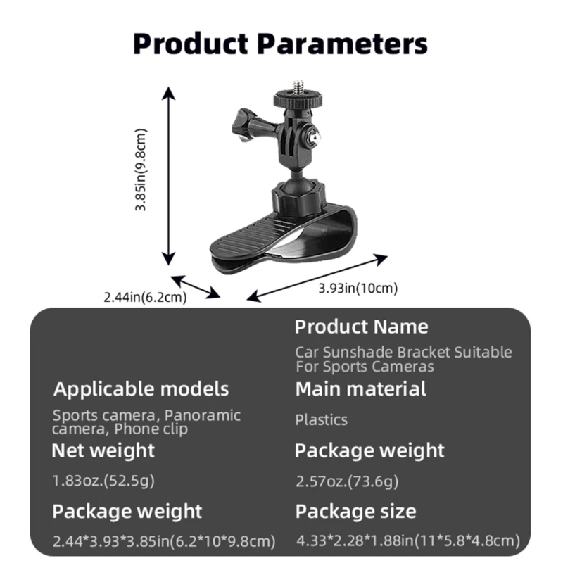 Xoay 360 Độ Tấm Che Nắng Ô Tô Giá Đỡ Máy Ảnh Giá Đỡ Ô Tô Sunvisor Gắn Kẹp Giá Đứng Dành Cho Ngoài Trời Những Người Đam Mê Trang