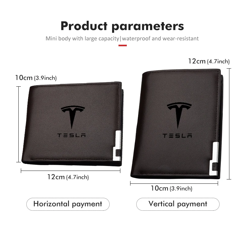 Portafoglio porta carte d\'identità in pelle per patente di guida per auto per Tesla Model 3 Y S X Roadster Bonina Coil