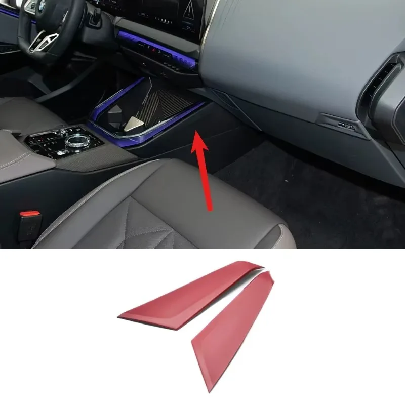 For BMW X3 G45 2025-2026 ABS Red Car Center Control Gear Shift Panel Cover Trim Interior Car Accessories