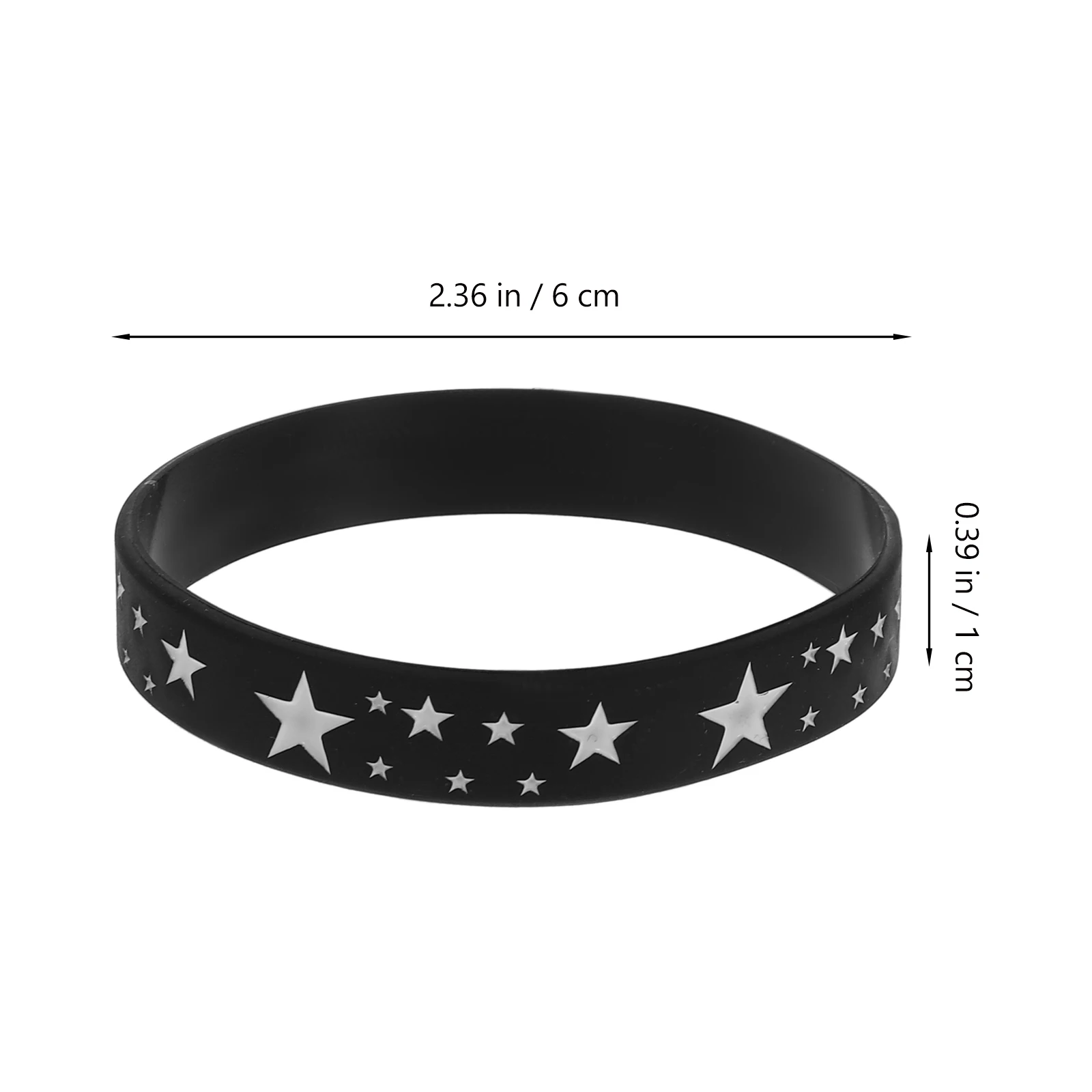 

6pcs Wristbands Silicone Bracelets Elastic Comfortable Bands Black White Colors Party Accessories Retro Theme Unisex Style