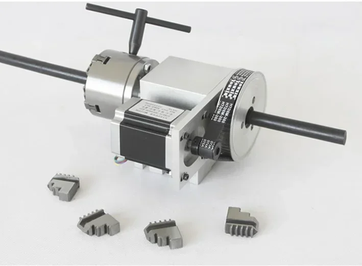 80mm أربعة الفك تشاك الدورية رمح التصنيع باستخدام الحاسب الآلي الفهرسة رئيس #3
