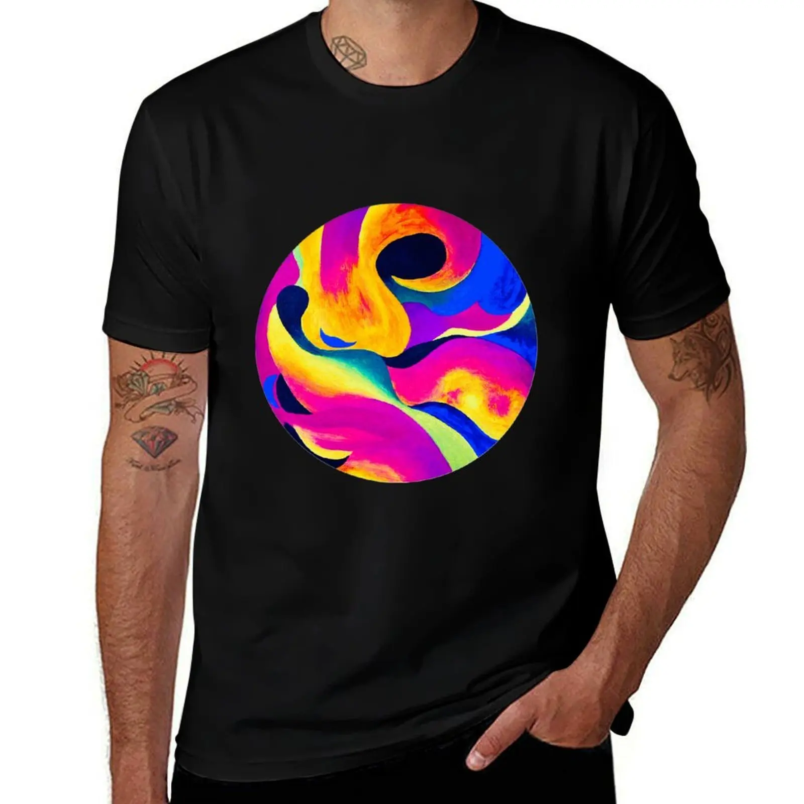 Neon Vibes – Abstract color explosion in 90s style T-Shirt Lightweight Print T-Shirt