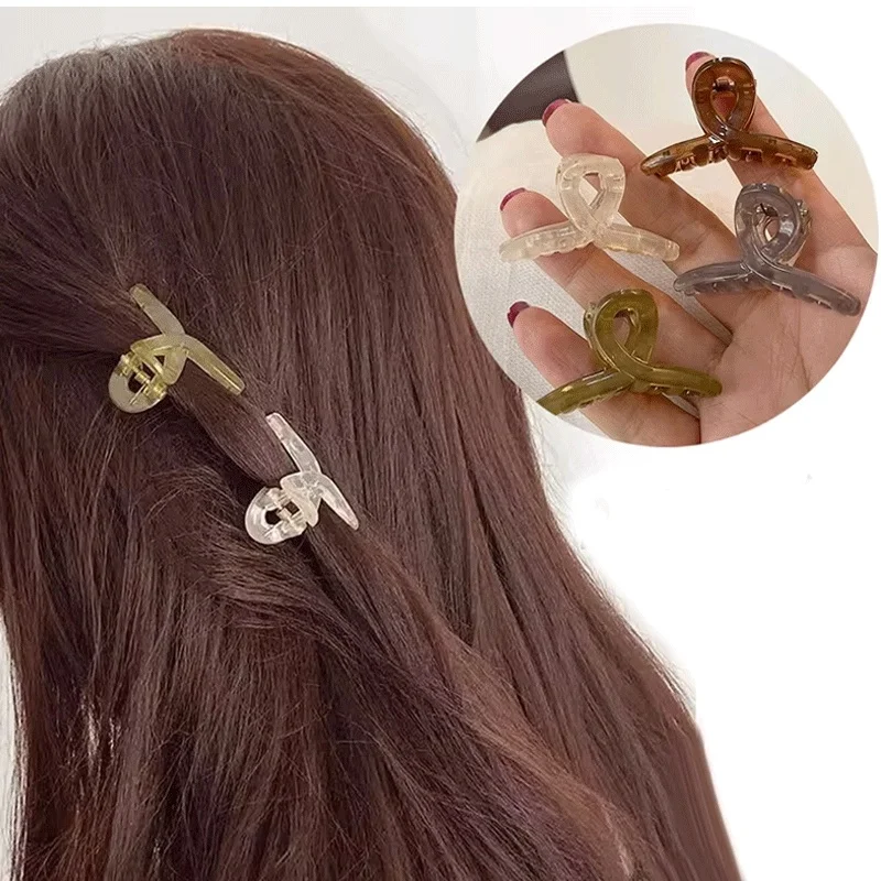 1-24PCS Hair Clip Small Hairpins for Woman  Mini Transparent Jelly Grab Clip Hair Crab Ponytail Braid Claw Hair Accessories