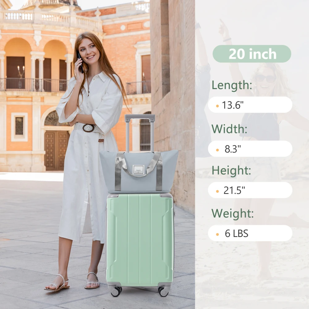 

Набор из 3 предметов: чемоданы 20 дюймов с колесами-спиннерами, легкие жесткие чемоданы из ABS-пластика для поездок на выходные и деловых поездок