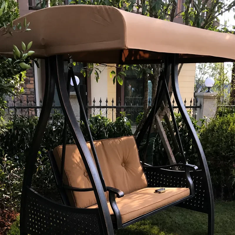 Outdoor Double Swing Hanging Basket Chair for Courtyard Hotel Dormitory Villa Balcony Rope Weaving Furniture