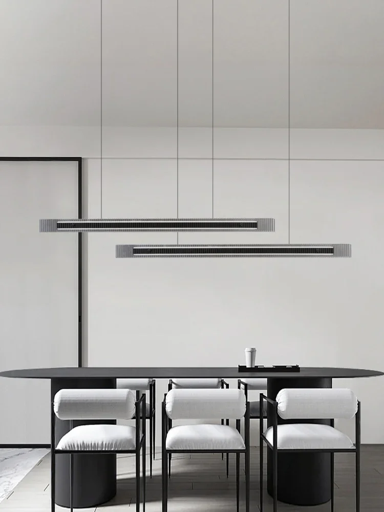Italian minimalist restaurant pendant light, Nordic high-end art, modern minimalist designer, glass straight strip light
