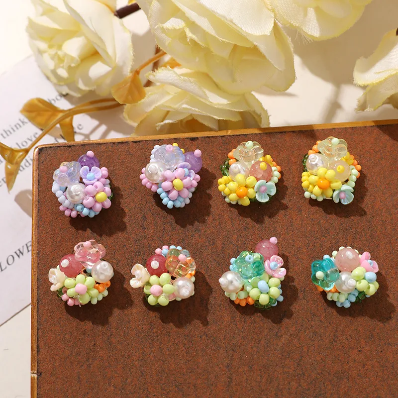 Shoe Clip 1 Piece Cream Resin Frangipani Beaded Cluster Vibrant Girl Summer DIY Adorable Accent for Clear Crystal Jelly Clogs