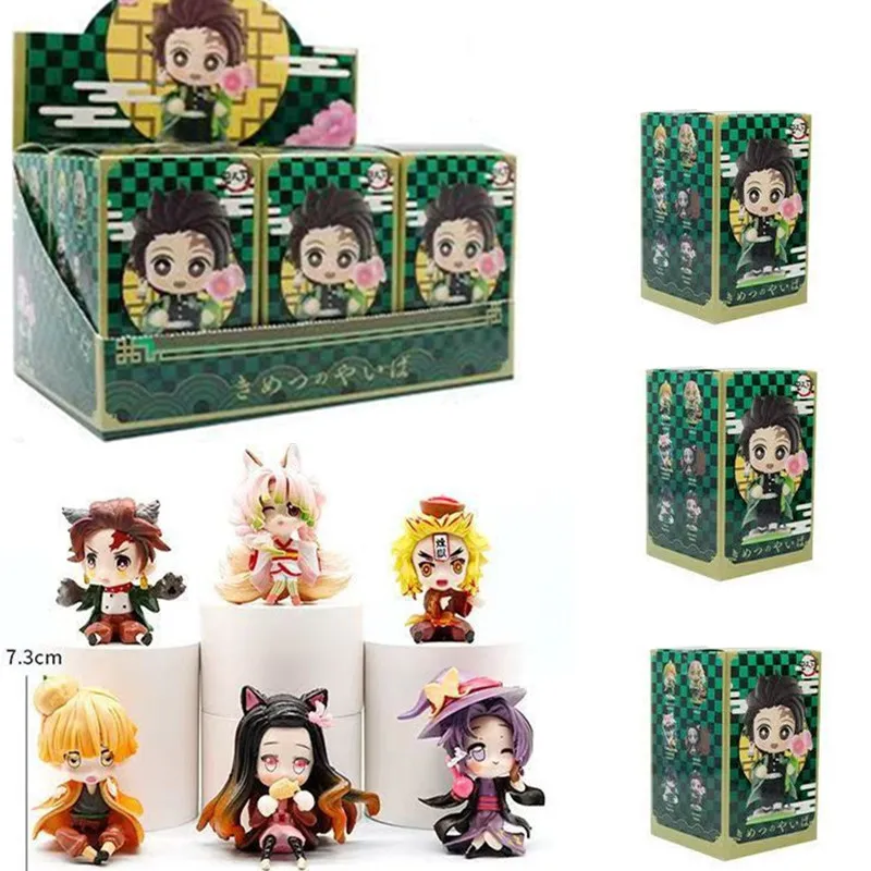 

Фигурка из аниме Demon Slayer: Танджиро Камадо и Незуко, креативная персонализированная статуэтка, модель-украшение, подарочная коробка-сюрприз.