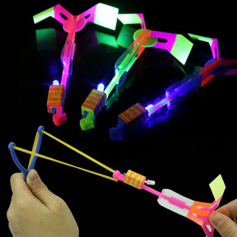 

Hot Selling Children's Outdoor Light Up Slingshot Flying Arrow Toys Boys Fun LED Blue Light Flying Arrow Toys Gifts