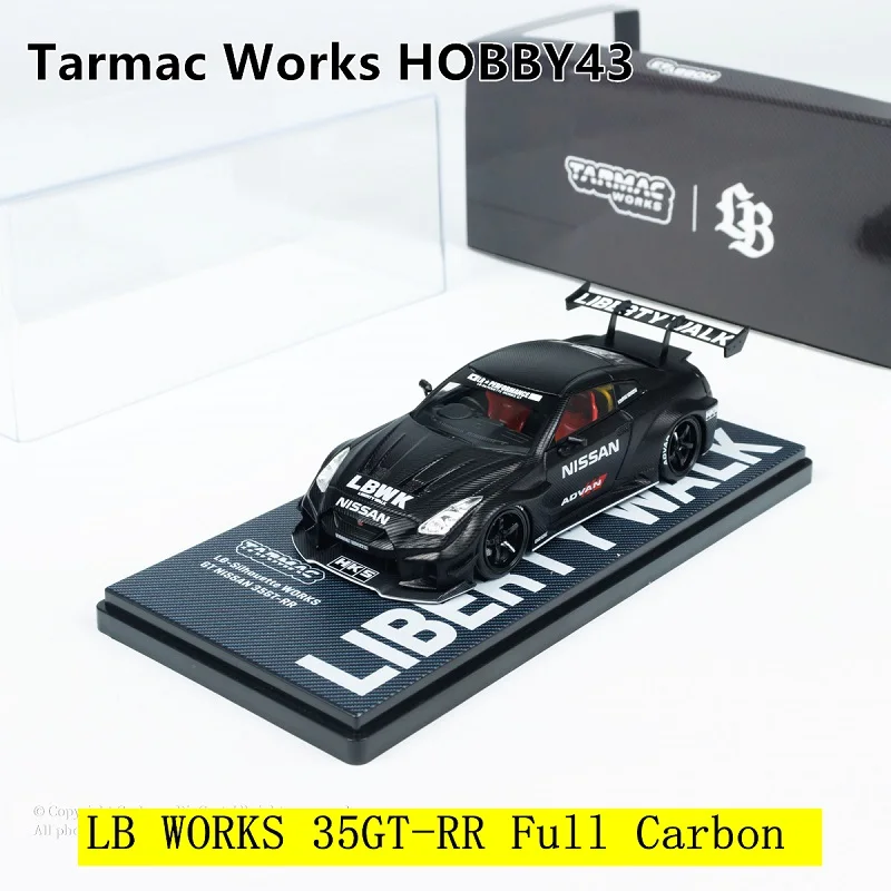 Tarmac Work x LB 1:43 LB-Silhouette WORKS GT 35GT-RR Full Carbon T43-022-CBN Diecast Collection Model Car