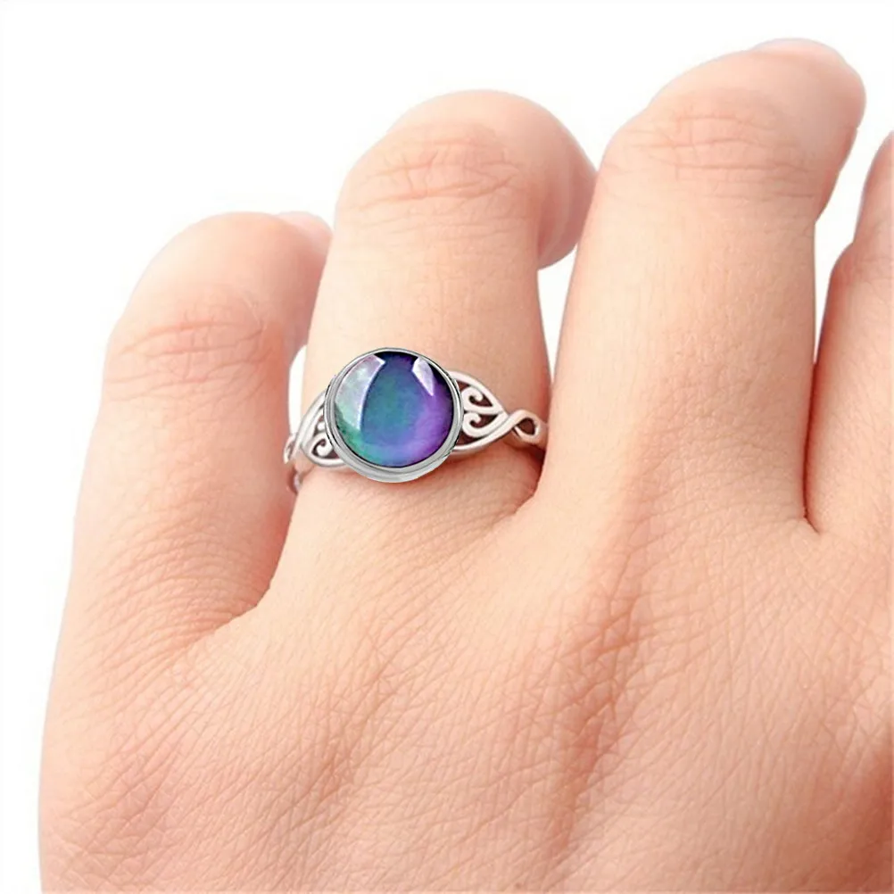 Color Changing Mood Ring Temperature Sensitive Unisex Emotion Jewelry for Women Men Smooth Comfort Fit Creative Design