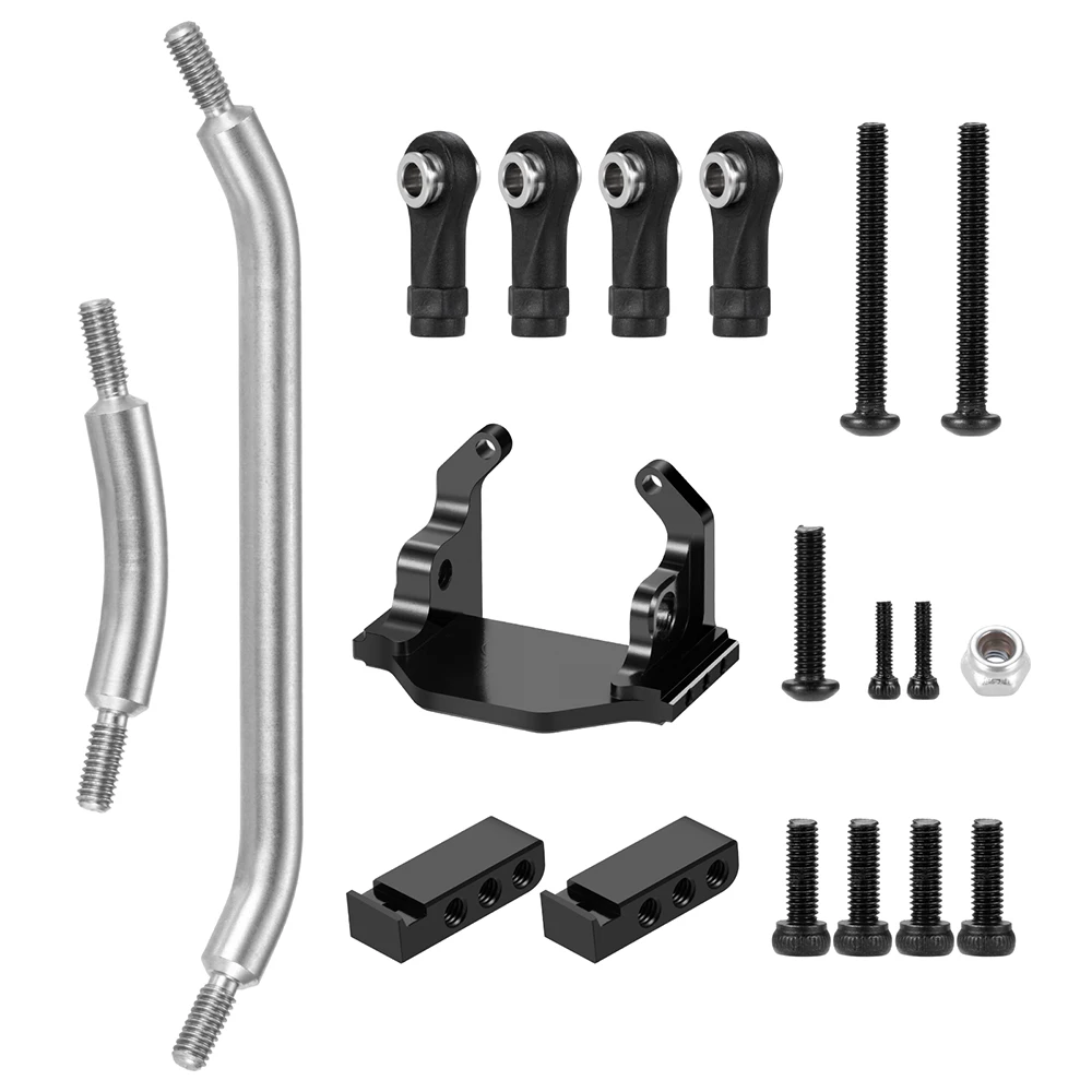 AXSPEED Aluminum Axle Servo Mount & Stainless Steel Steering Linkage w/ Plastic Ball Head for TRX-4M 1/18 RC Crawler Car Parts