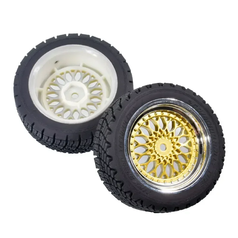 FOR 1/10 1/12 1/14 On Road Tires & Wheel 12mm Hex Plastics Rims Compatible with Tamiya TT01 TT02 Kyosho Sakura D3 Trxs 4Tec 2.0