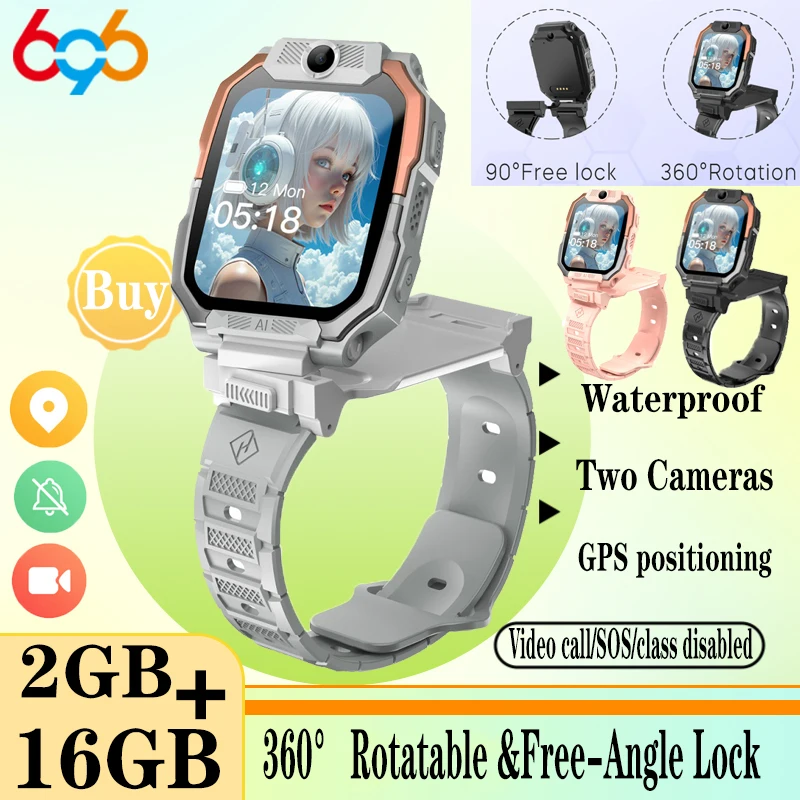 

WIFI Smartwatch Video Call Camera Kids 4G Smart Watch Waterproof Students Children SOS 2+16Gb GPS Tracker Location APP Download