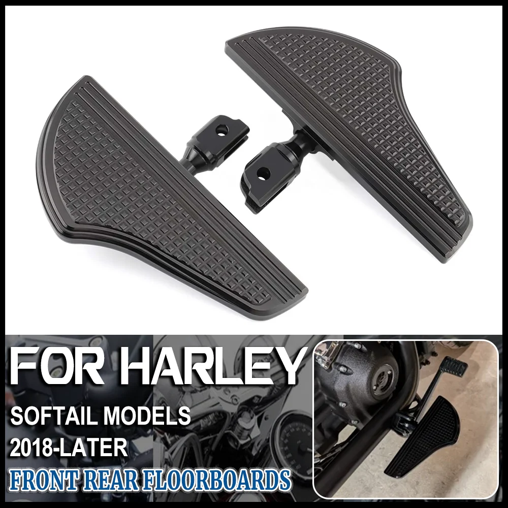 

Motorcycle Floorboards Front Foot Pegs Footrest for Harley Softail Fat Boy Sport Glide FLSB Street Fat Bob FXBB Low Rider 18-23