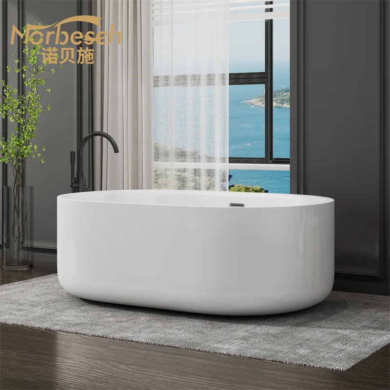 

Directly From The Manufacturer, Simple Double Independent Acrylic Oval Bed And Breakfast Hotel Large Space Thin Edge Bathtub 1.7