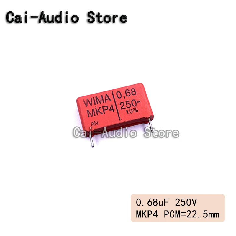 2PCS/5PCS/10PCS/Lot Brand NEW WIMA MKP4 250V 0.68UF 250V 0.68UF 684 680NF Film Capacitor 250v 0.68uf 250V684 Pitch 22.5mm