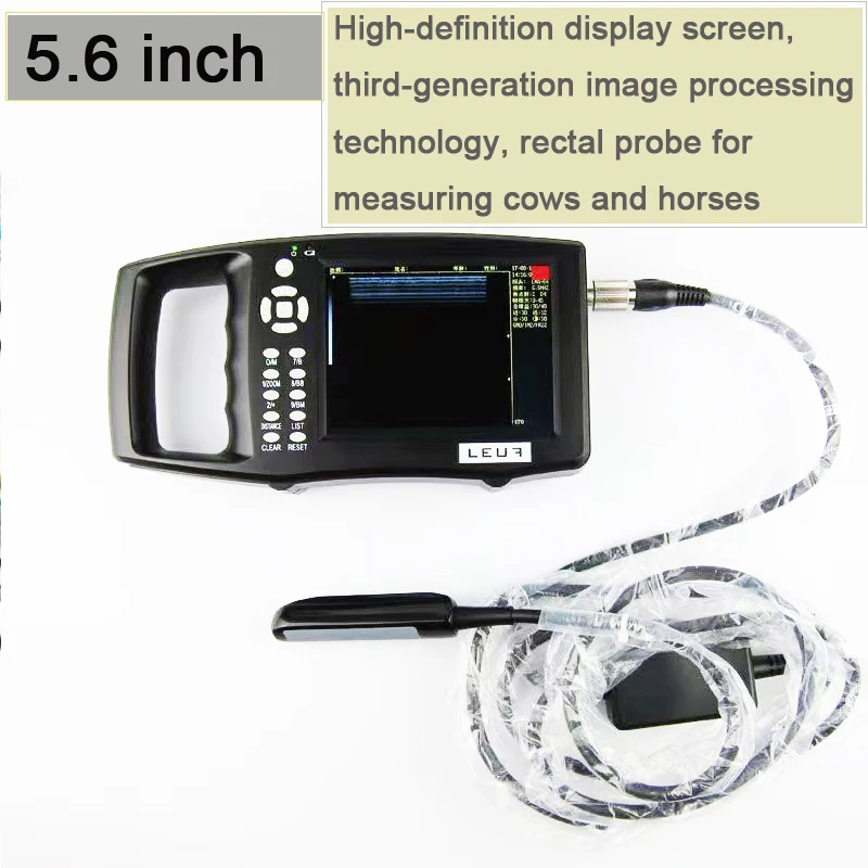 Schermo LCD da 5.6 pollici Scanner ad ultrasuoni veterinario portatile bovini mucca maiale pecora cavallo fattoria ultrasuoni macchina per test di