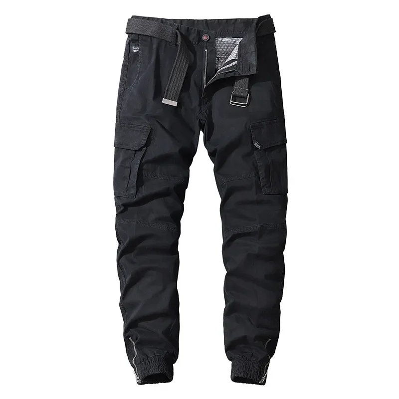 

Cargo Pants Men Cotton Casual Pants lastic Outdoor Hiking Trekking Tactical Sweatpants Men Military Multi-Pocket Combat Trousers