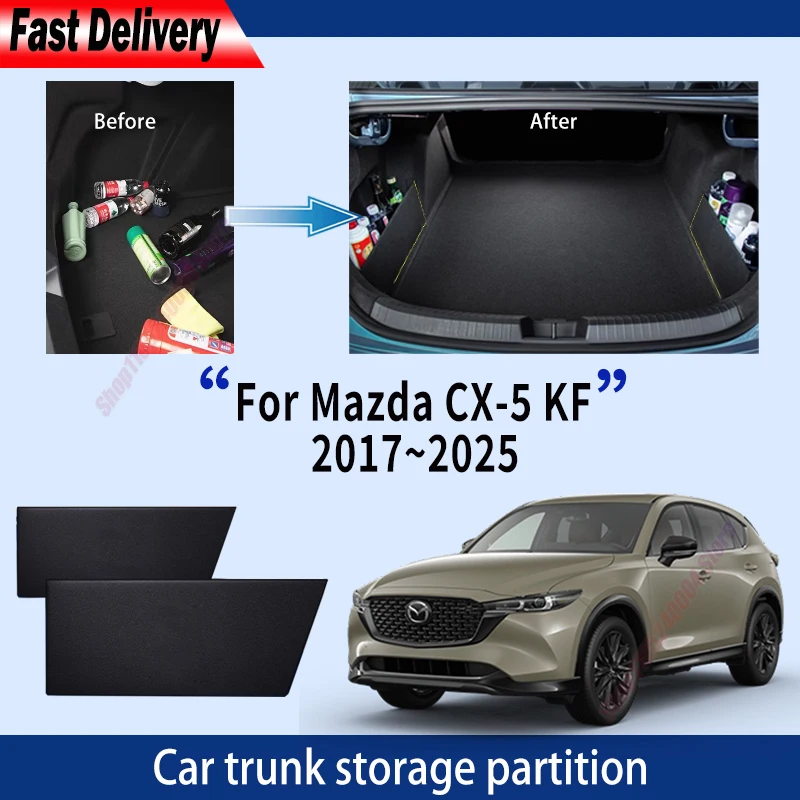 For Mazda CX-5 KF 2017-2025 MK2 Car Trunk Storage Partition Multifunction Storage Box Auto Interior Accessories