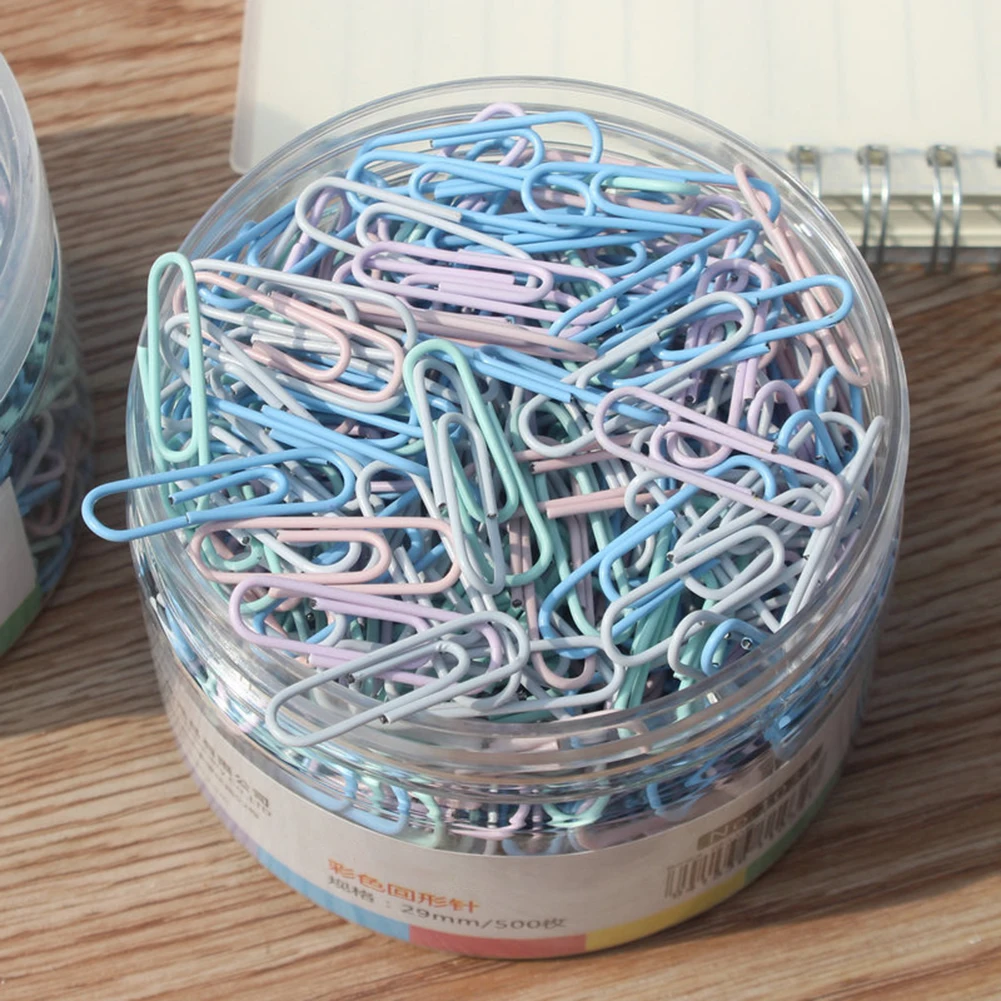 500PCS Colorful Paper Clips With Box Assorted Color Paper Clips For Home School Office Use