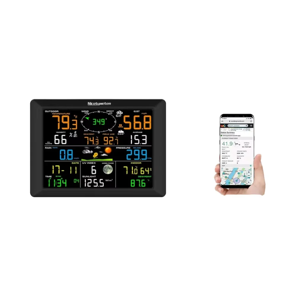 

Домашний внутренний/наружный термогигрометр с ЖК-дисплеем и датчиком температуры