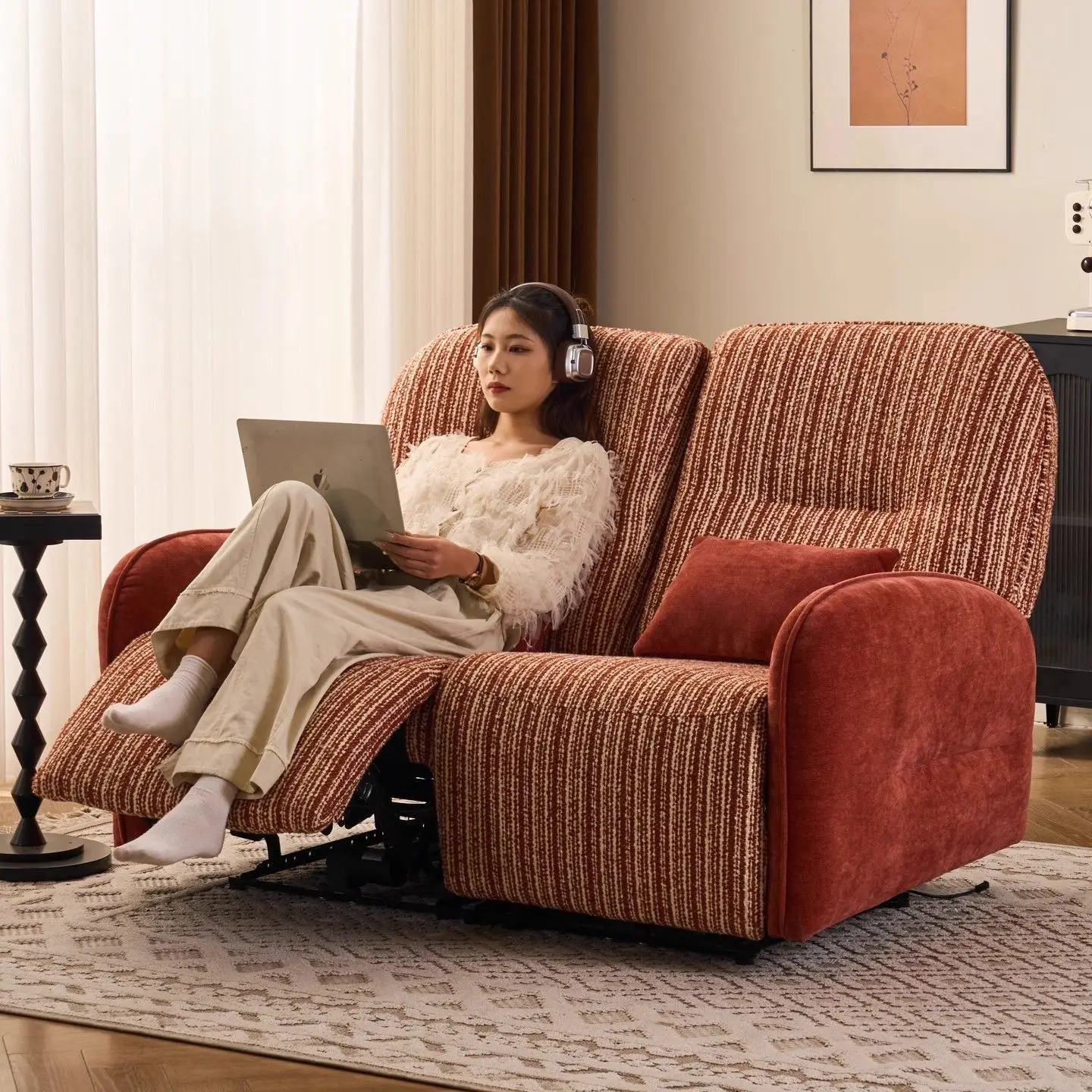 Medieval multi-functional double sofa small apartment can lie down and sleep retro