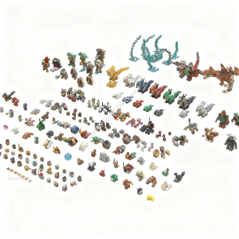 3001 Teile MOC Dungeons & Dragons Mikroskala-Minifiguren Sammelbare Minifiguren Modellbausatz Konstruktions-Festivalgeschenke Spielzeug