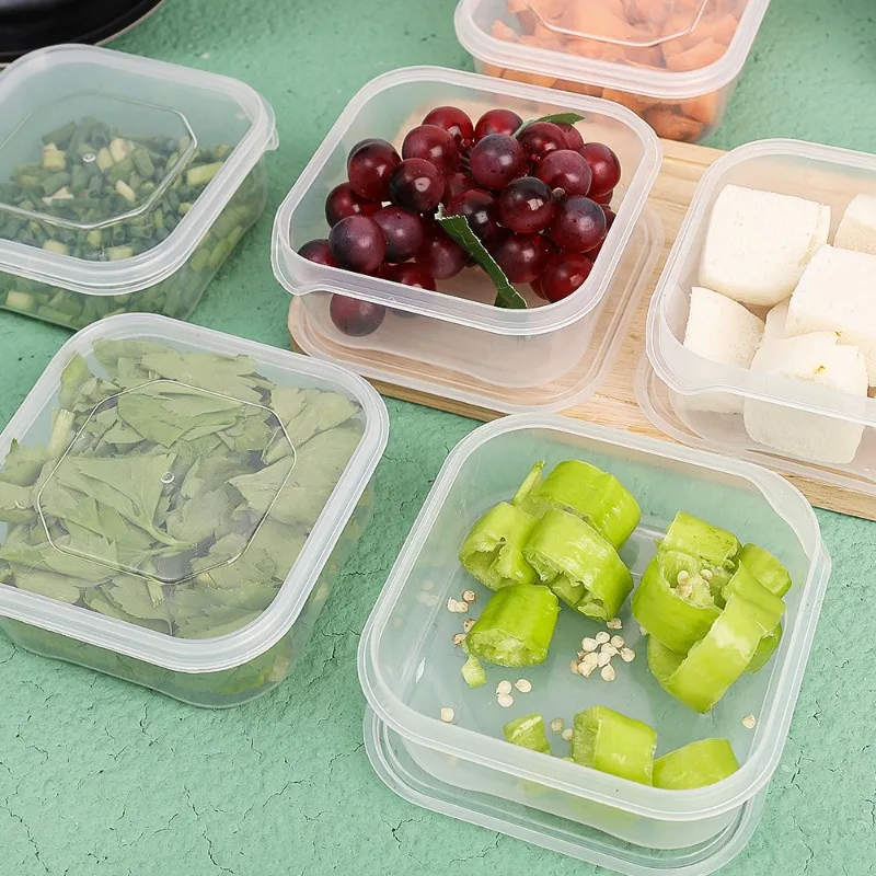 Refrigerator Storage Box 350/650ml Food Vegetable Fruit Sealed Container Fridge Square Organizer for Meat Onion Ginger Crisper