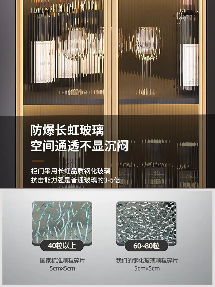 YFY  Corner Cabinet Living Room Wine Cabinet Corner Glass Triangle Cabinet Small Apartment Wall Locker