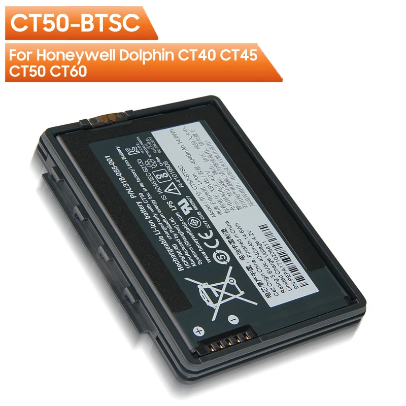 CT50-BTSC Replacement Battery For Honeywell Intermec CT40 CT45 CT50 CT60 4G/LTE 318-055-001 Rechargeable Battery 4040mA