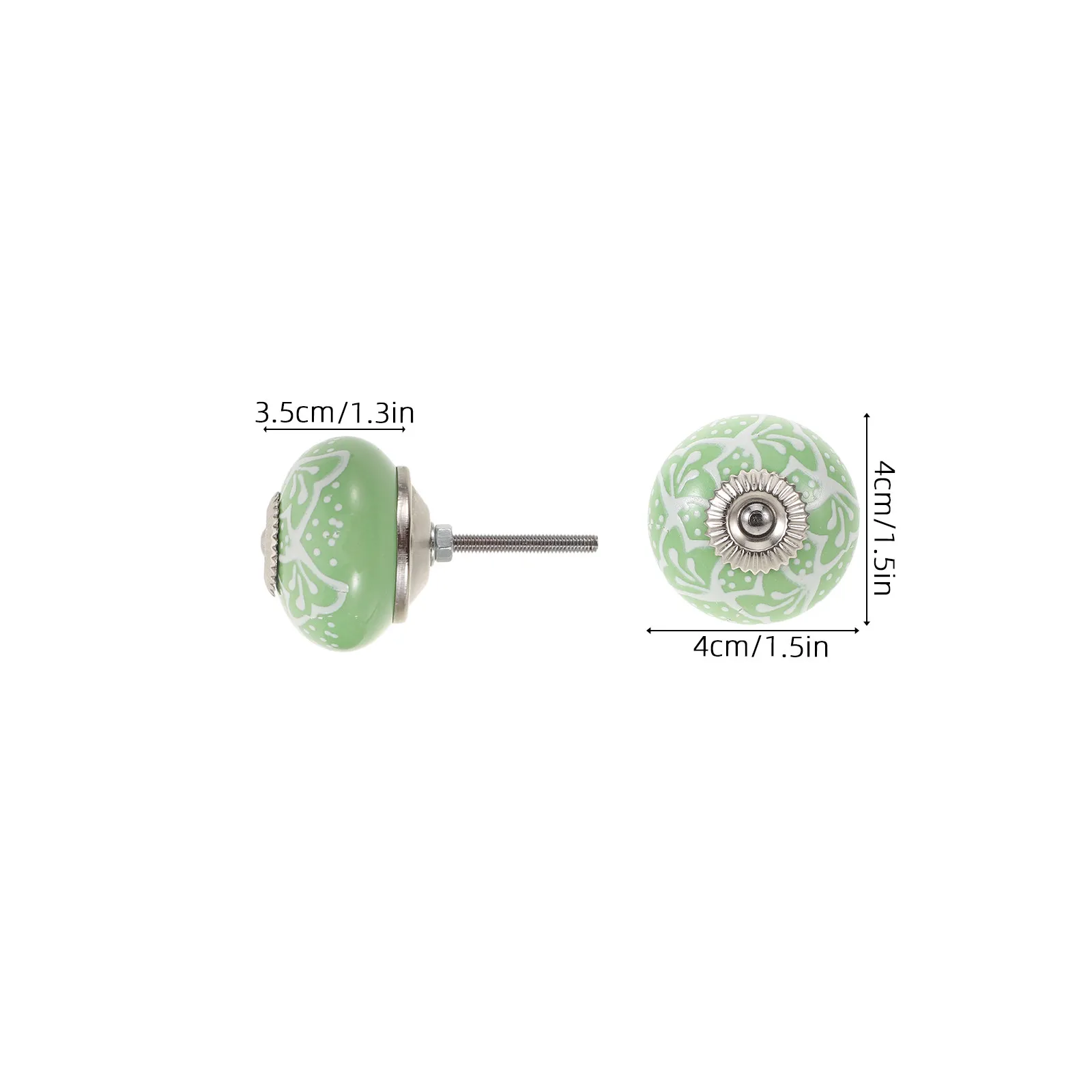10Pcs Green Round Ceramic Drawer Knobs for Cabinets Dressers Wardrobes Cupboards Kitchen Retro Style Sturdy Scratch Resistant