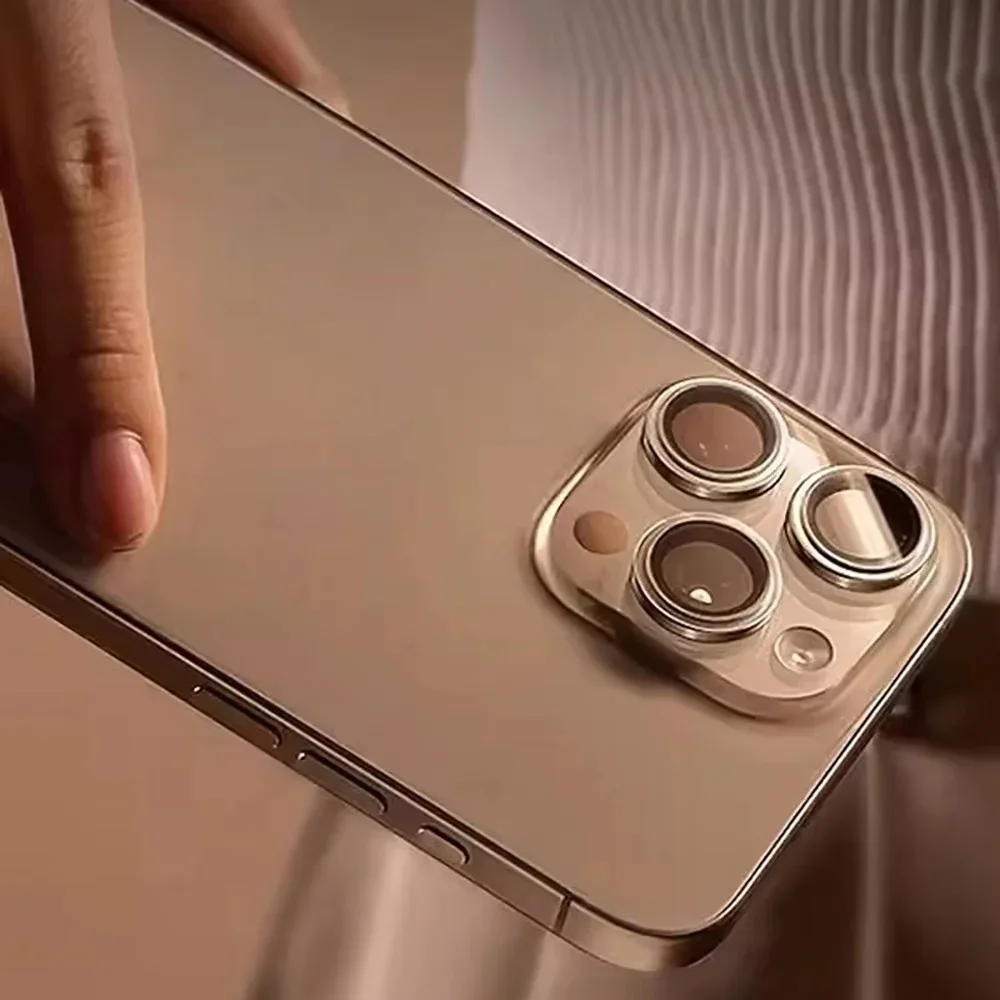2-3 個カメラレンズプロテクター Iphone 16 15 11 12 13 14 プロマックス 16 プラス金属リングレンズガラス Iphone 15 16 プロマックス